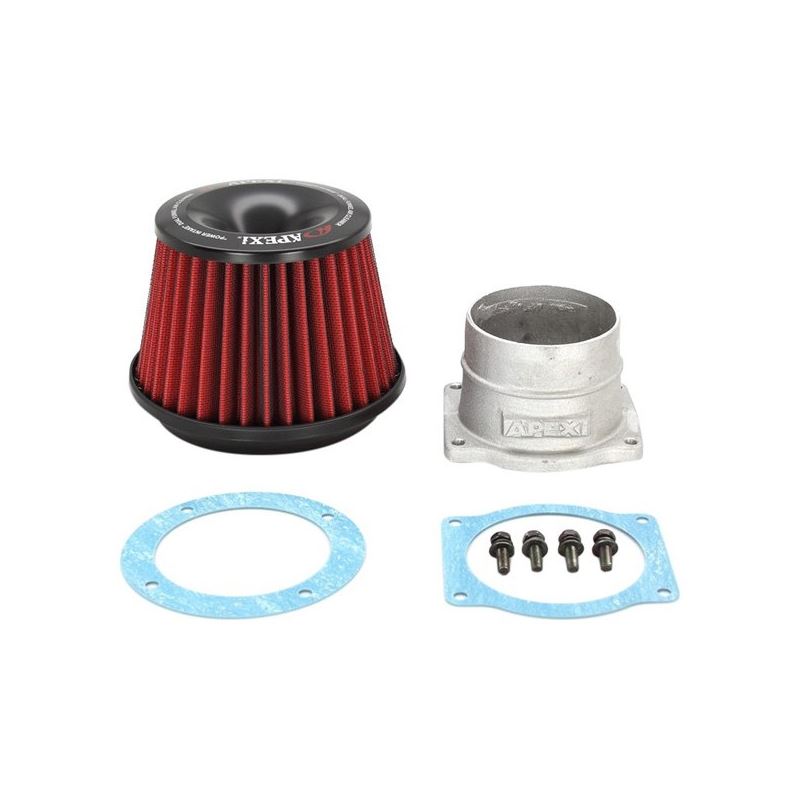 APEXi® Power Round Straight Red Air Filter and Adapter Flange (500-A029)