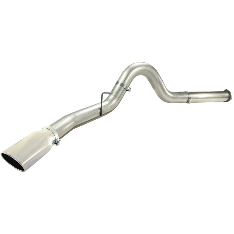 aFe Large Bore-HD 5 IN 409 Stainless Steel DPF-Back Exhaust System w/Polished Tip (49-43055-P)