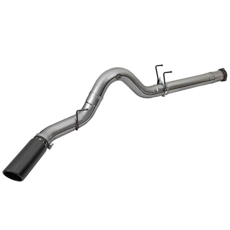 aFe Large Bore-HD 5 IN 409 Stainless Steel DPF-Back Exhaust System w/Black Tip (49-43090-B)