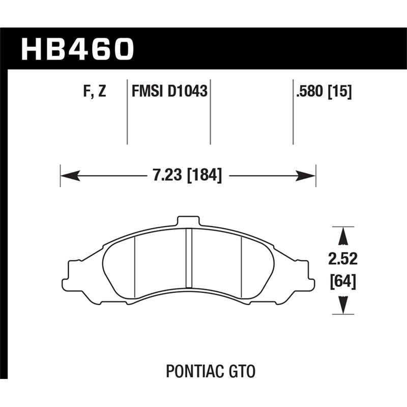 Hawk Performance Performance Ceramic Brake Pads (HB460Z.580)