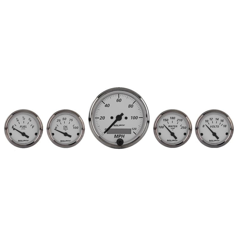 AutoMeter American Platinum 5 Piece Kit (Elec Speed/Oil Press/Water Temp/Volt/Fuel Level) (1902)