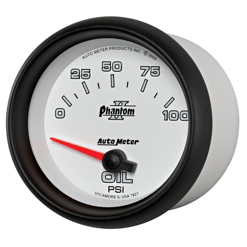 AutoMeter Phantom II 2 5/8in 0-100 PSI Short Sweep Electronic Oil Pressure Gauge (7827)