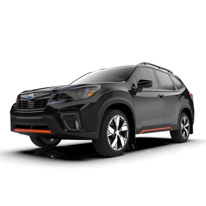 Rally Armor Black Mud Flap/Orange Logo for 2019-2020 Subaru Forester (MF52-UR-BLK/OR)