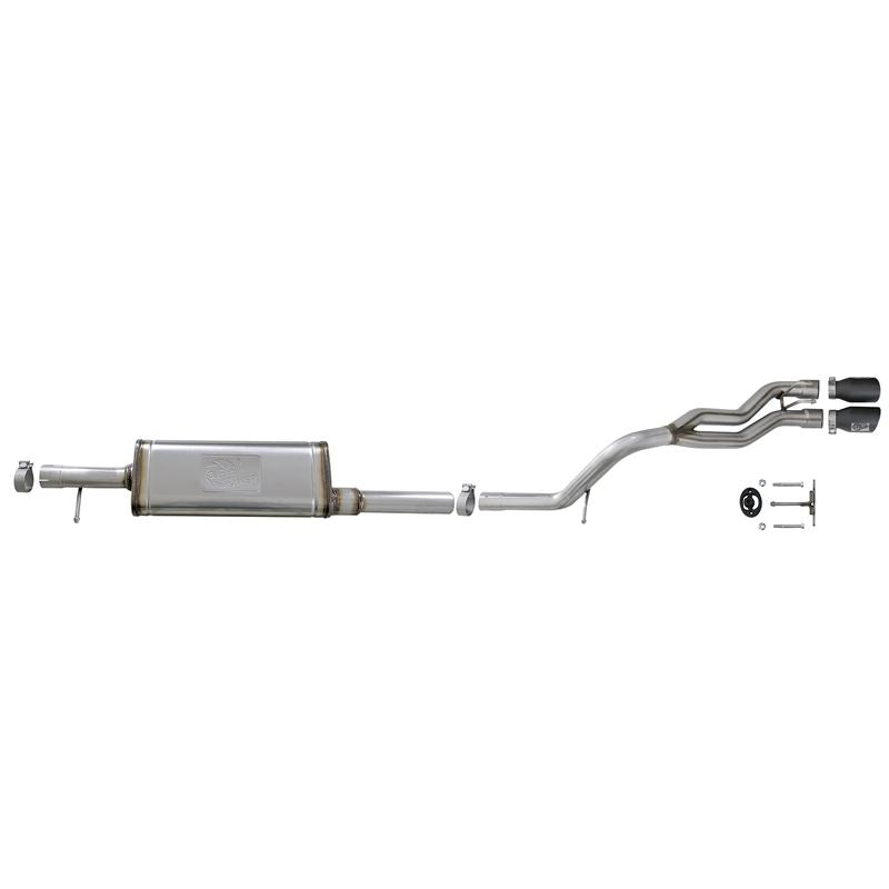 aFe Rebel Series 2-1/2 IN 409 Stainless Steel Cat-Back Exhaust System w/Black Tip (49-48054-B)