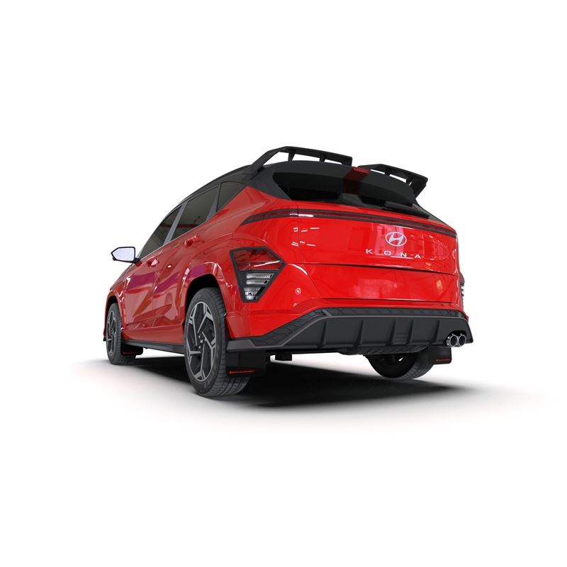 Rally Armor Black Mud Flap/Red Logo for 2024 Hyundai Kona N Line (MF103-UR-BLK-RD)