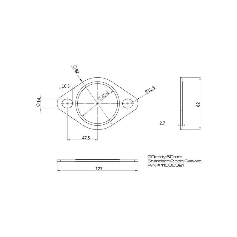 GReddy Oval 2-lt Exhaust Gasket (2.36" ID) (11000323)