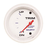 AutoMeter Marine White Gauge 2-5/8in Electric Trim Level Gauge 0OHM Down - 90OHM Up (200767)