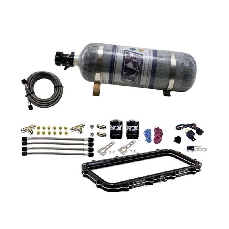 Nitrous Express Holley High Ram Plenum Nitrous Plate Kit w/12lb Bottle (20940-12)