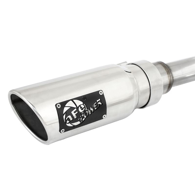 aFe Large Bore-HD 2-1/2in 409 Stainless Steel DPF-Back Exhaust System w/Polished Tip (49-42041-P)