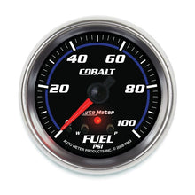 Load image into Gallery viewer, AutoMeter Cobalt Fuel Pressure Gauge 2-5/8in 100PSI Stepper Motor w/ Peak and Warn (7963)