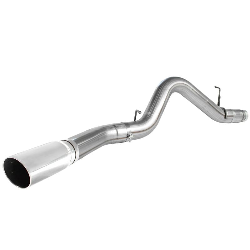 aFe Large Bore-HD 5 IN 409 Stainless Steel DPF-Back Exhaust System w/Polished Tip (49-44041-P)