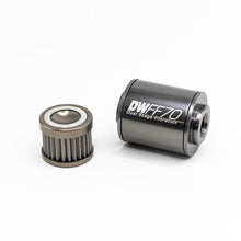 Load image into Gallery viewer, Deatschwerks In-line fuel filter element and housing kit stainless steel 100 micron-8AN70mm (8-03-070-100K)