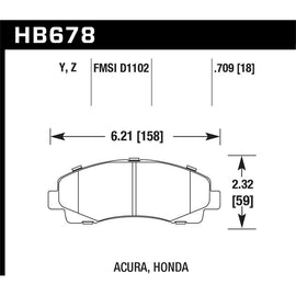 Hawk Performance Performance Ceramic Brake Pads (HB678Z.709)