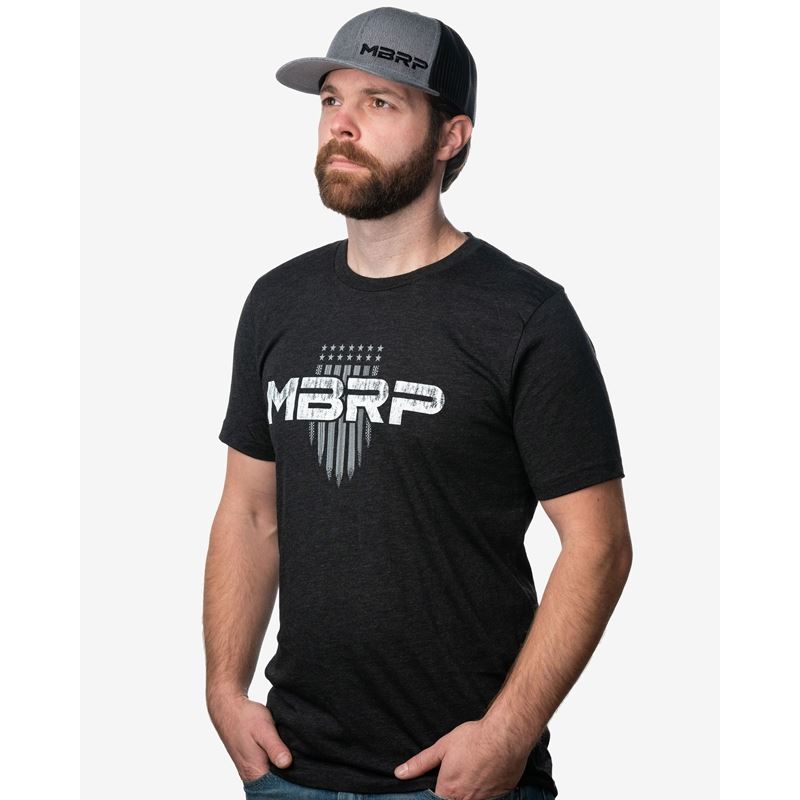 MBRP Exhaust T-Shirt. Shield Logo. Grey. XXXL (A6282)