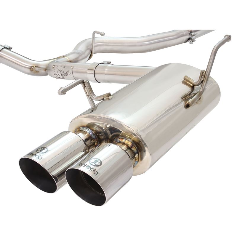 Takeda 3 IN to 2-1/4 IN 304 Stainless Steel Cat-Back Exhaust w/ Polished Tip (49-36801-P)