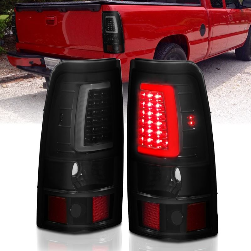 ANZO USA Tail Light Assembly, LED, Smoke Lens, Black, Pair, (311334)