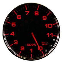 Load image into Gallery viewer, AutoMeter Spek-Pro Gauge Tachometer 5in 11K Rpm W/Shift Light and Peak Mem Black/Chrome (P23931)