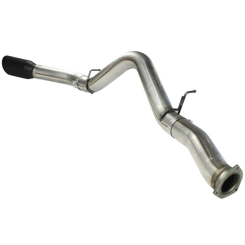 aFe Large Bore-HD 5 IN 409 Stainless Steel DPF-Back Exhaust System w/Black Tip (49-44040-B)