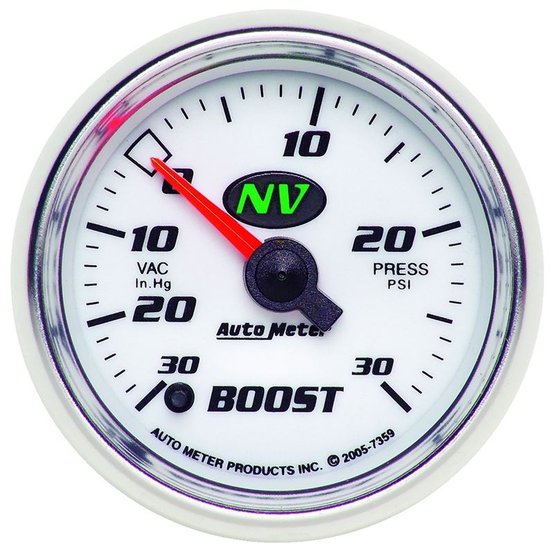 AutoMeter NV 52.4mm Full Sweep Electronic 30 In Hg/30 PSI Vacuum / Boost Gauge (7359)