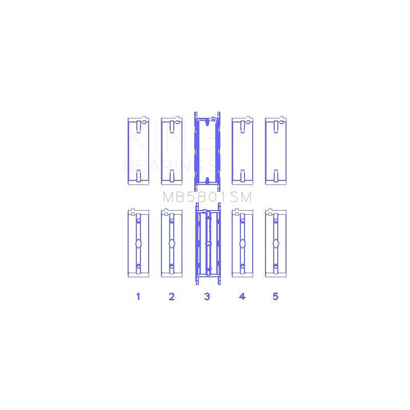 King Engine Bearings Main Bearing Set for 2011-2013 BMW X5 (MB5801SM0.25)