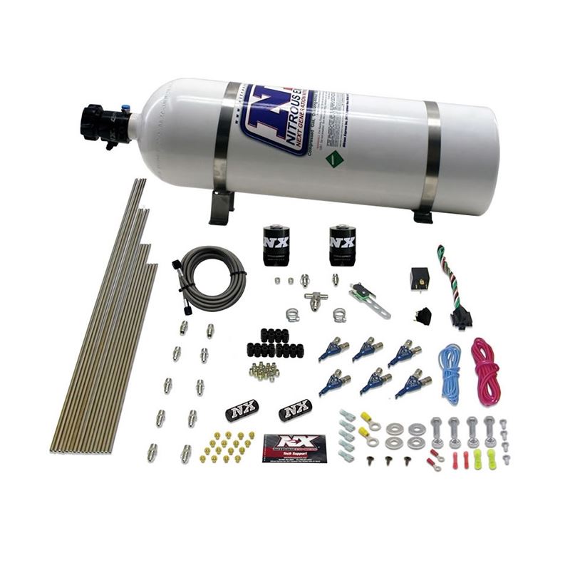 Nitrous Express V6AN Gasoline EFI Nitrous Kit (150-375HP) w/15lb Bottle (80006EFI-15)