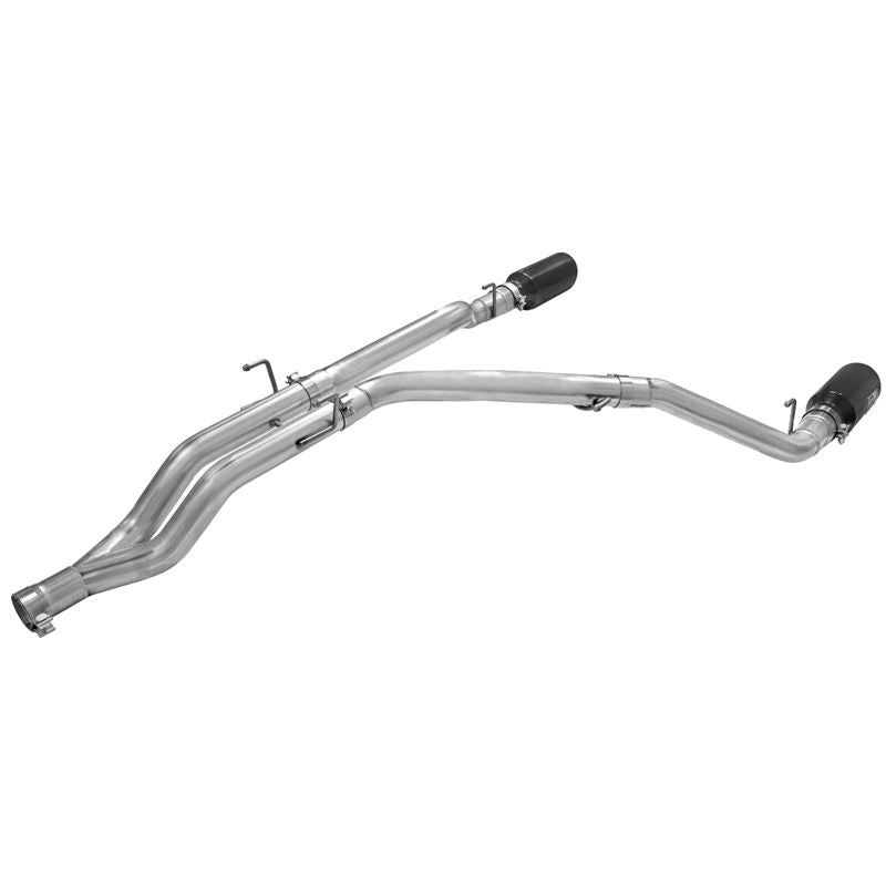 aFe Large Bore-HD 3 IN 409 Stainless Steel DPF-Back Exhaust System w/Black Tip (49-42044-B)