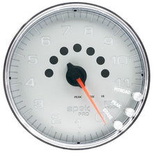 Load image into Gallery viewer, AutoMeter Spek-Pro Gauge Tachometer 5in 11K Rpm W/Shift Light and Peak Mem Silver/Chrome (P23921)