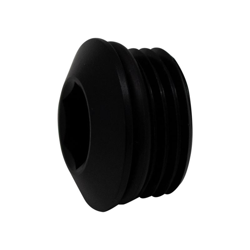 DeatschWerks 10AN ORB Male Plug Low Profile Internal Allen/Hex (Incl O-Ring) - Anodized Matte Black(6-02-0719-B)