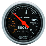 AutoMeter Sport-Comp 52mm Electronic Full Sweep 30 In Hg.-Vac./15 PSI Boost Gauge (3376)