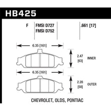 Load image into Gallery viewer, Hawk Performance HPS Brake Pads (HB425F.661)