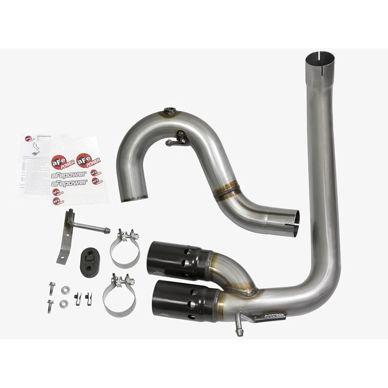 aFe Rebel Series 3 IN 409 Stainless Steel DPF-Back Exhaust System w/Black Tip (49-44065-B)