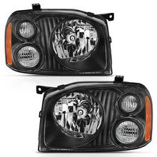 Load image into Gallery viewer, ANZO USA Crystal Headlight Set, Clear Lens, Black Housing, Amber Reflector, Pair, (111433)