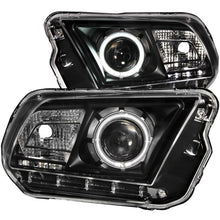 Load image into Gallery viewer, ANZO USA 2010-2014 Ford Mustang Projector Headlights w/ Halo Black (CCFL) (121323)