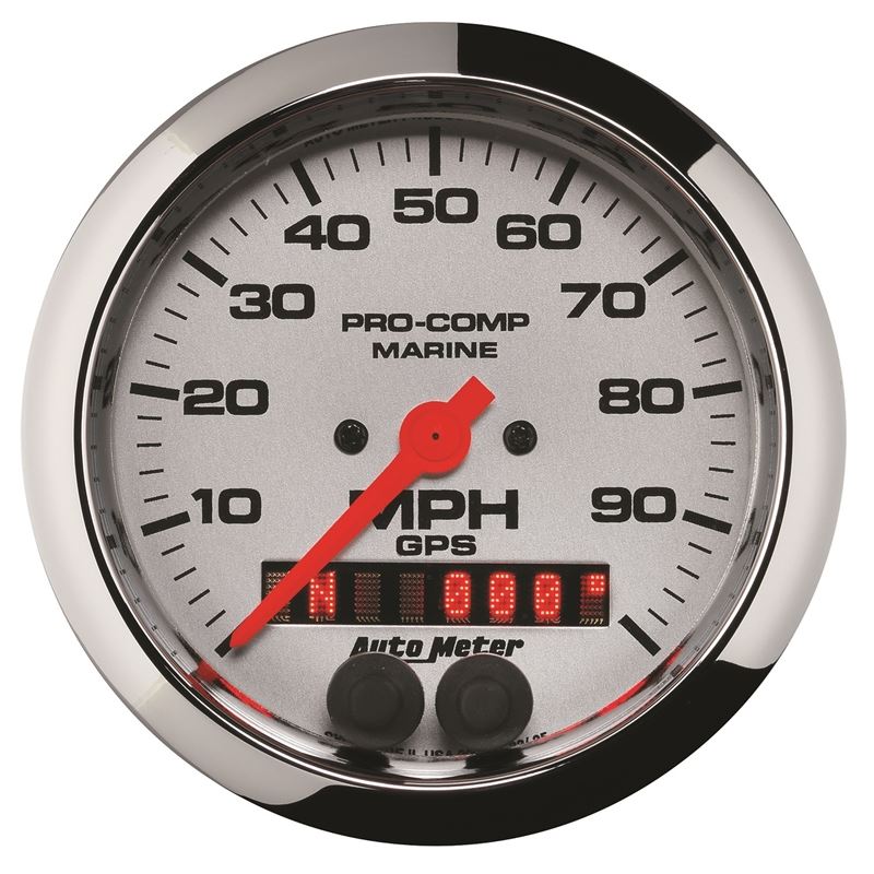 AutoMeter Marine Chrome 3-3/8in 100MPH GPS Speedometer Gauge (200636-35)