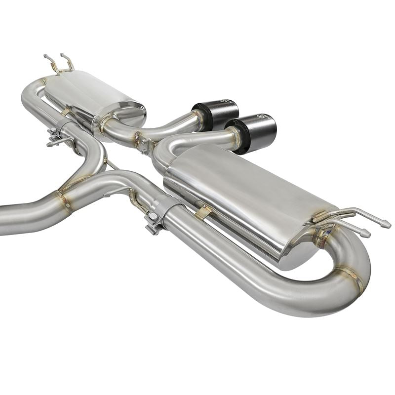 Takeda 3 IN 304 Stainless Steel Cat-Back Exhaust w/ Center Black Tips (49-36618-B)