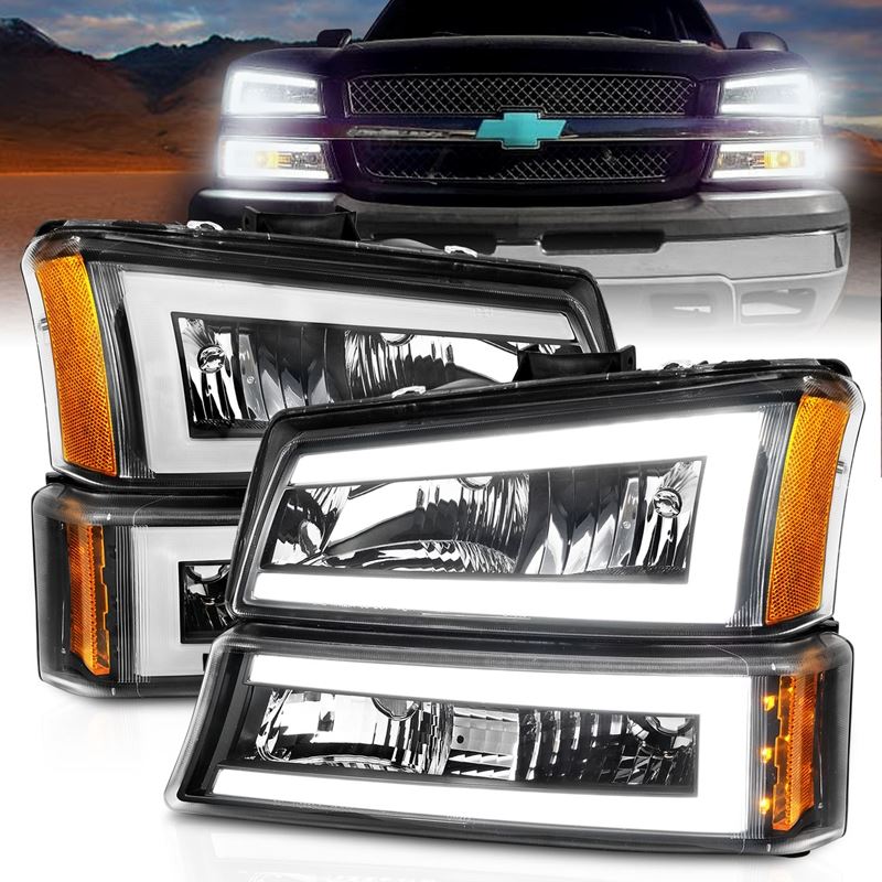 ANZO USA Crystal Headlight Set for 2003-2006 Chevrolet Avalanche 1500 (111501)