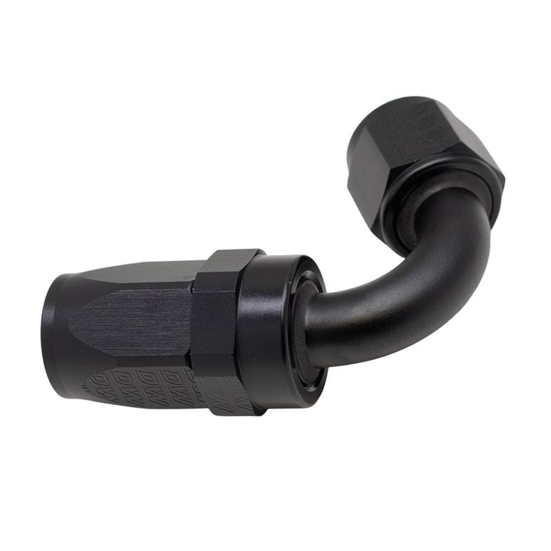 DeatschWerks 8 AN Female Flare Swivel 120-Degree Hose End CPE - Anodized Matte Black(6-02-0823-B)