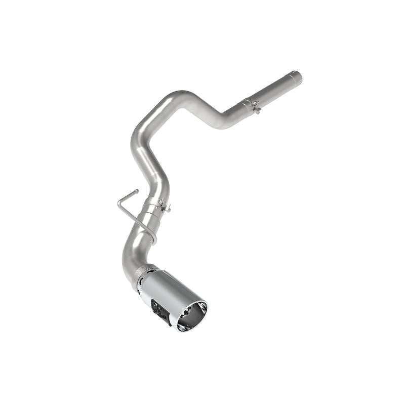 aFe Large Bore-HD 4 IN 409 Stainless Steel DPF-Back Exhaust System w/Polished Tip (49-42065-P)