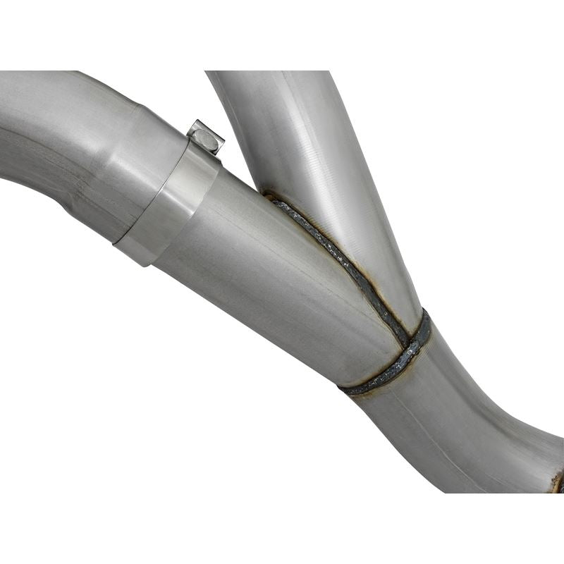 aFe Large Bore-HD 4 IN 409 Stainless Steel DPF-Back Exhaust System w/Polished Tip (49-44080-P)