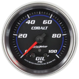 AutoMeter Cobalt Oil Pressure Gauge 2 5/8in 100PSI Stepper Motor w/ Peak and Warn (7953)