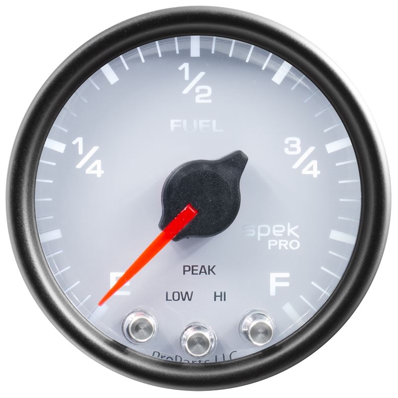 AutoMeter Spek-Pro Gauge Fuel Level 2 1/16in 0-270 Programmable Wht/Blk (P31212)