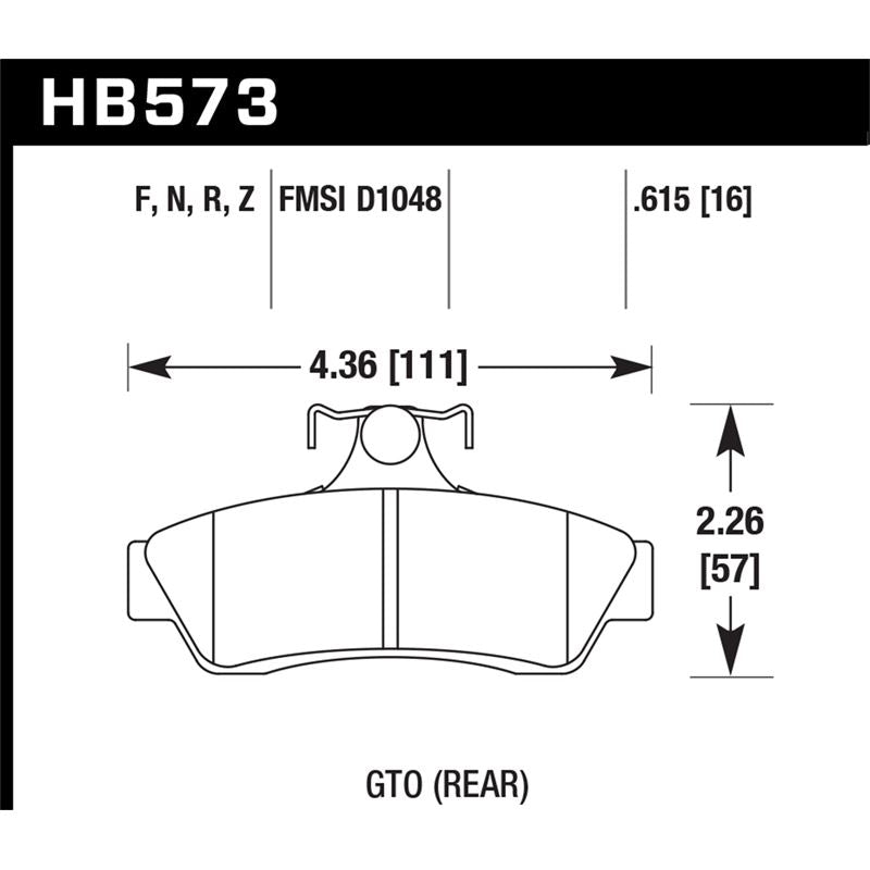 Hawk Performance Performance Ceramic Brake Pads (HB573Z.615)