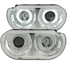 Load image into Gallery viewer, ANZO USA 2008-2014 Dodge Challenger Projector Headlights w/ Halo Chrome (CCFL) (121307)