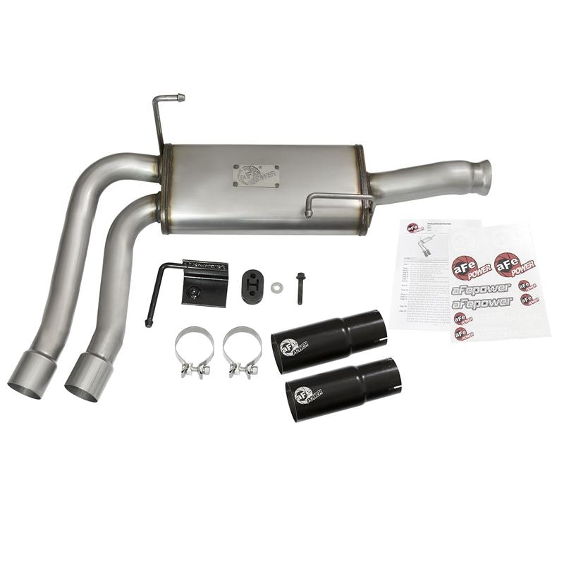 aFe Rebel Series 3 IN to 2-1/2 IN 409 Stainless Steel Cat-Back Exhaust w/Black Tip (49-44070-B)