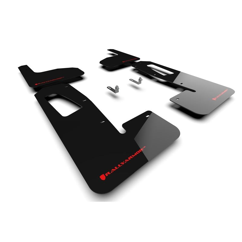 Rally Armor Black Mud Flap/Red Logo for 2022 Rivian R1T (MF18-UR-BLK/RD)