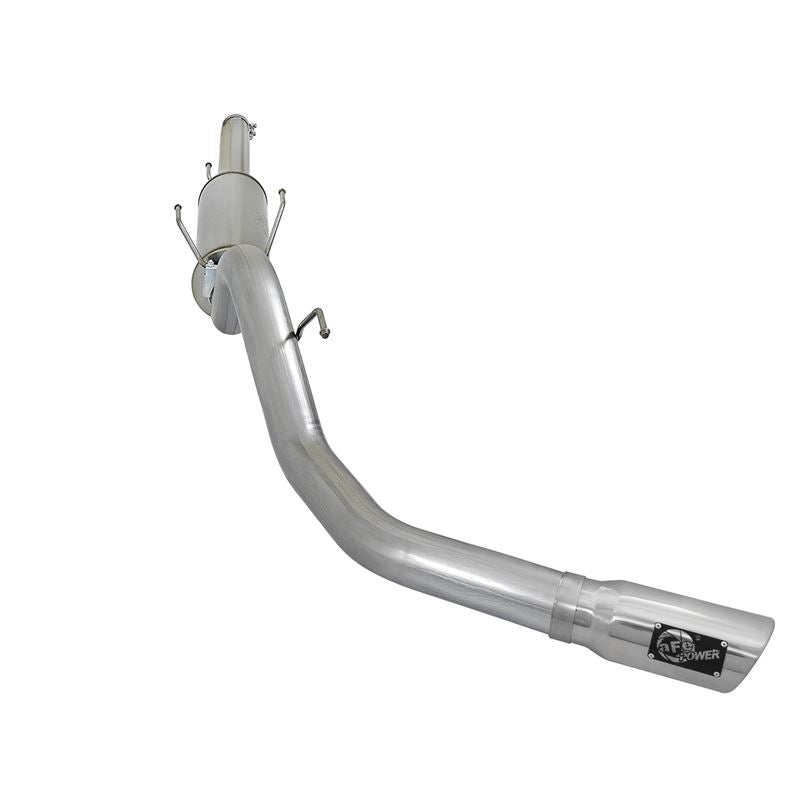 aFe Large Bore-HD 4 IN 409 Stainless Steel Cat-Back Exhaust System w/ Polished Tip (49-42005)