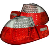 ANZO USA 2000-2003 BMW 3 Series E46 LED Taillights Red/Clear (321105)