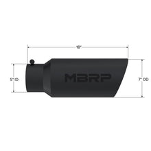 Load image into Gallery viewer, MBRP Exhaust Tip. 7in. O.D. Rolled End. 5in. let 18in. length. BLK (T5127BLK)