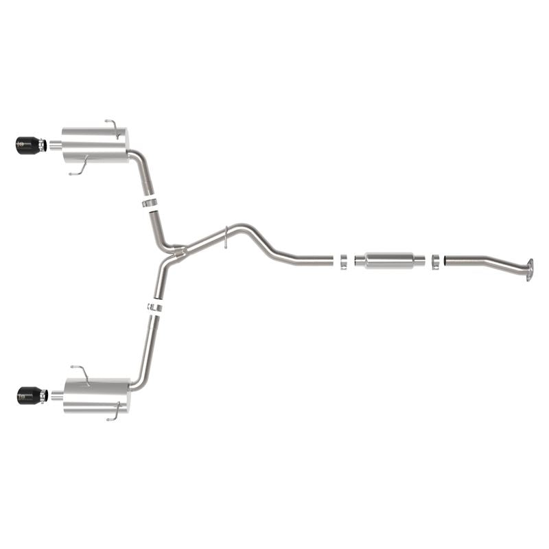 Takeda 2-1/2 IN to 2-1/4 IN 304 Stainless Steel Cat-Back Exhaust w/ Black Tip (49-36804-B)