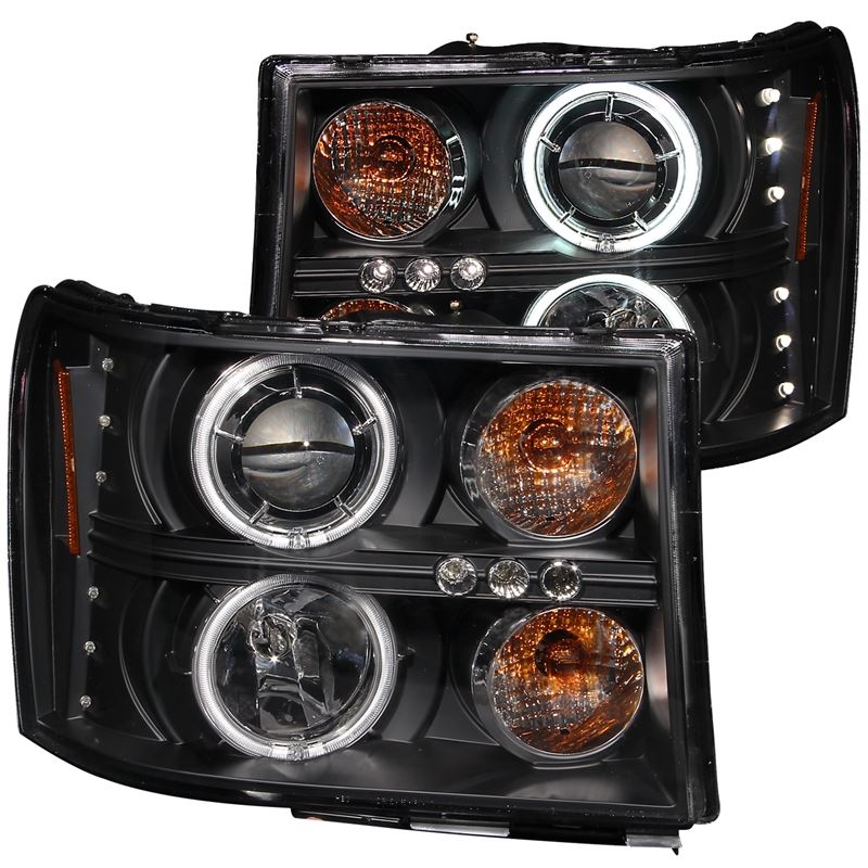 ANZO USA 2007-2013 Gmc Sierra 1500 Projector Headlights w/ Halo Black (111125)